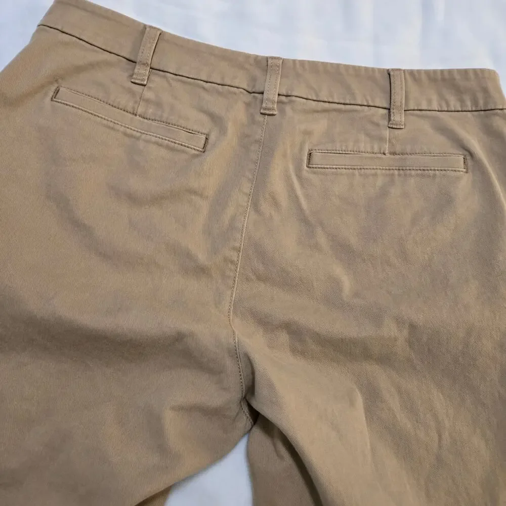 J.Crew Factory High-Rise Girlfriend Chino Size 10 Tan Khaki Cotton Stretch